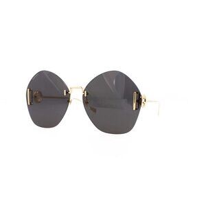 Gucci Womens Round/Oval Gold Gold Grey Fashion Designer Eyewear